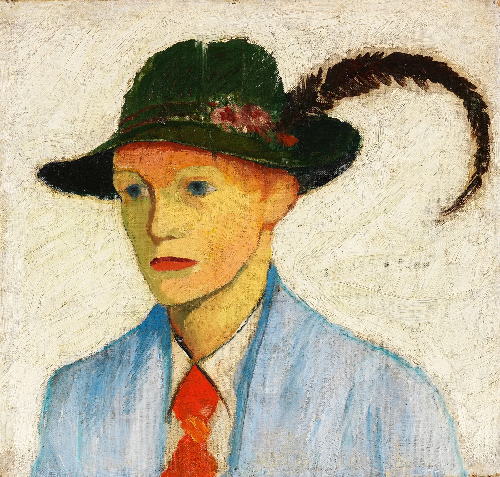 Junge mit Federhut av August Macke