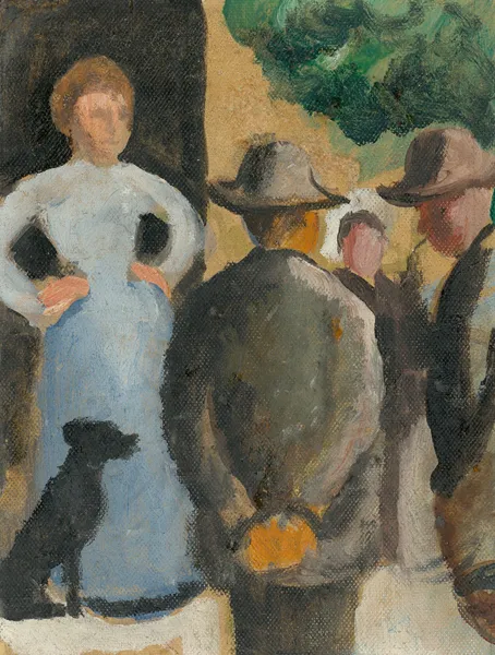Leute auf der Straße, 1909 av August Macke