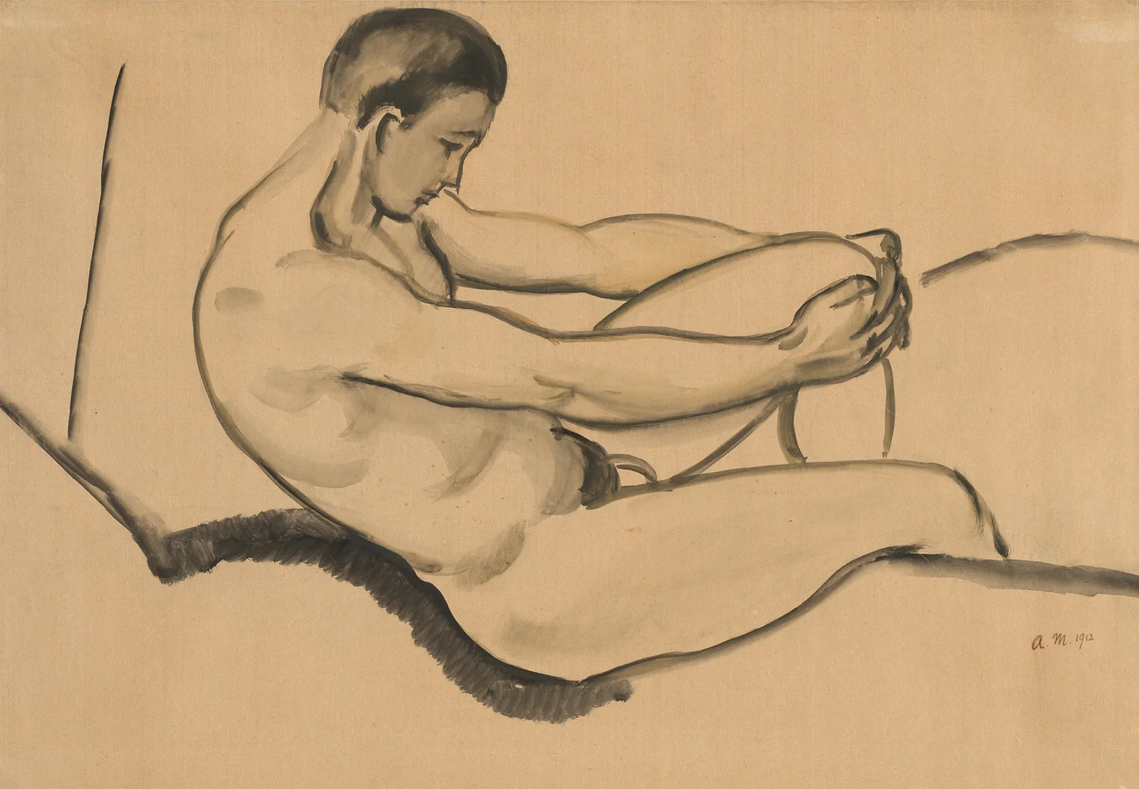 Male Nude av August Macke