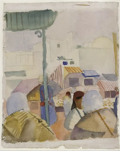 Market in Tunis II av August Macke