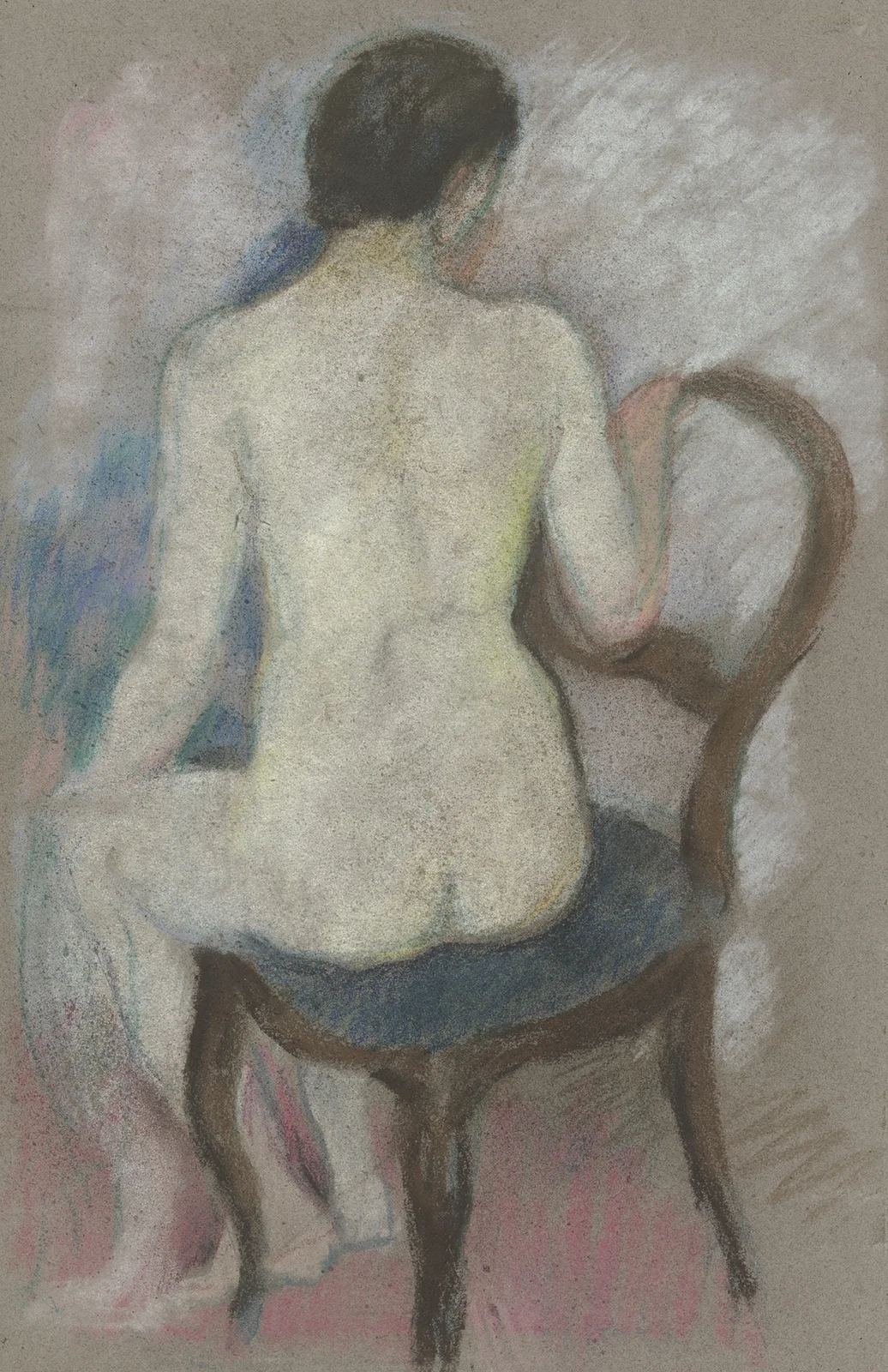 Nude on chair av August Macke