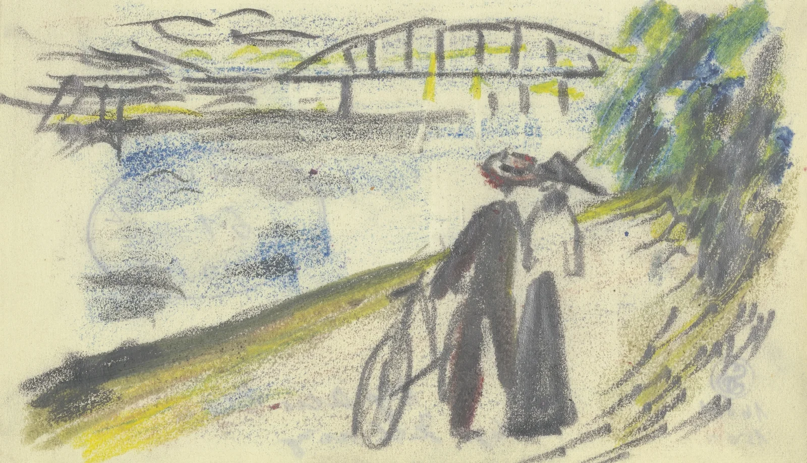 Path at the Rhine av August Macke