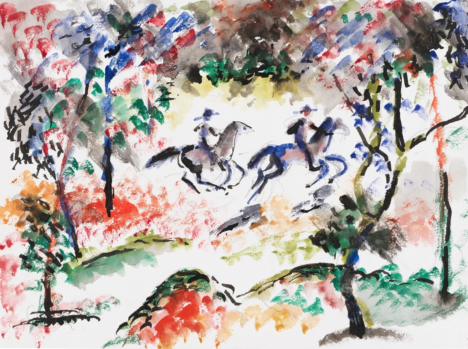 Reiter im Wald av August Macke