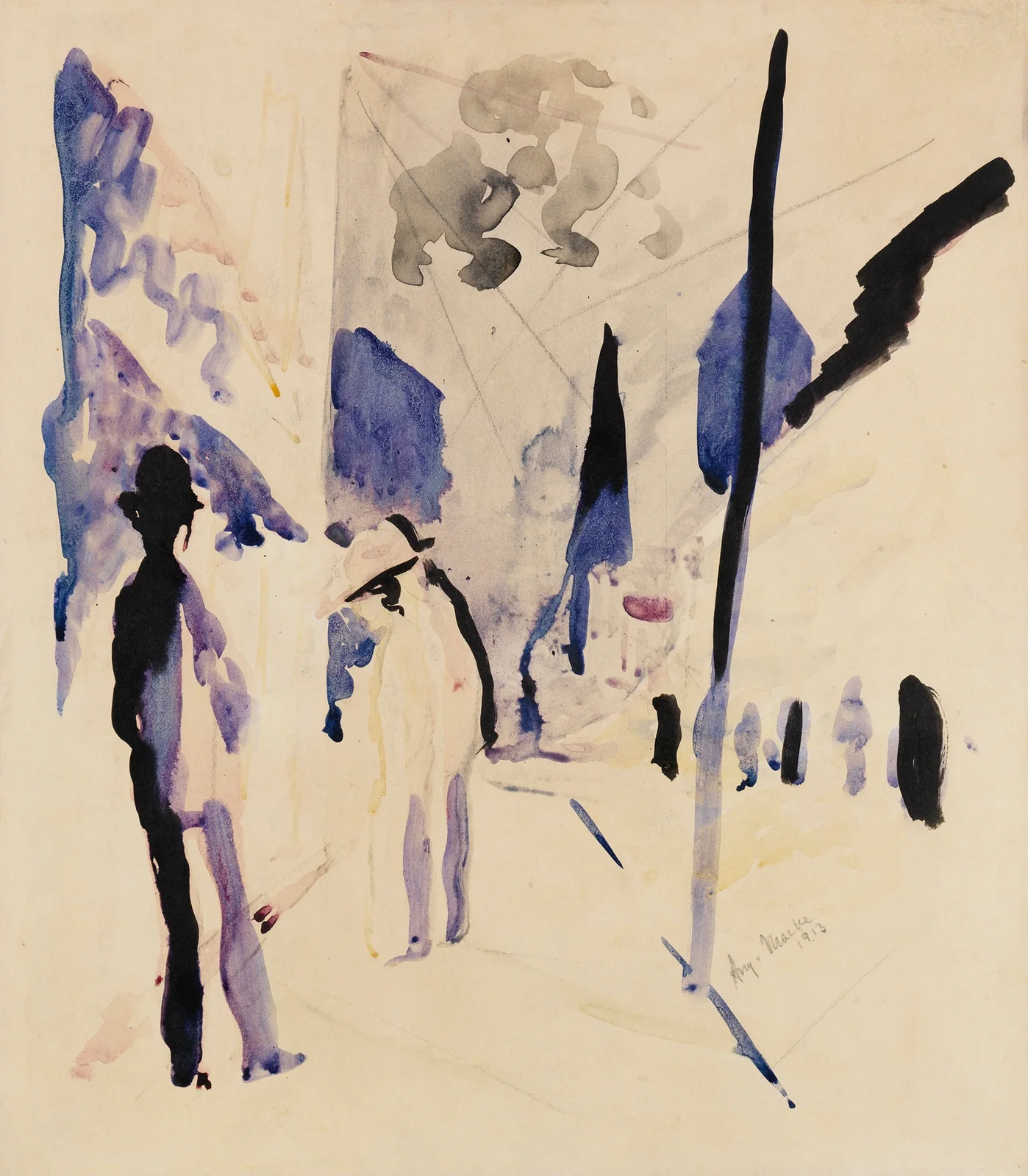 Straße am Abend av August Macke