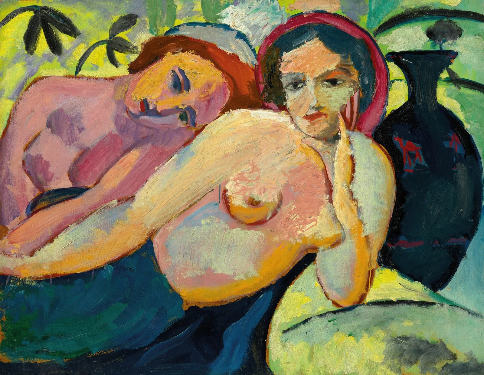 Zwei Mädchen (orientalischer Entwurf) av August Macke