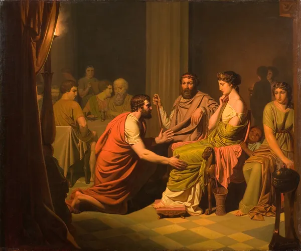 Odysseus before Alcinous, King of the Phaeacians av August Malmström