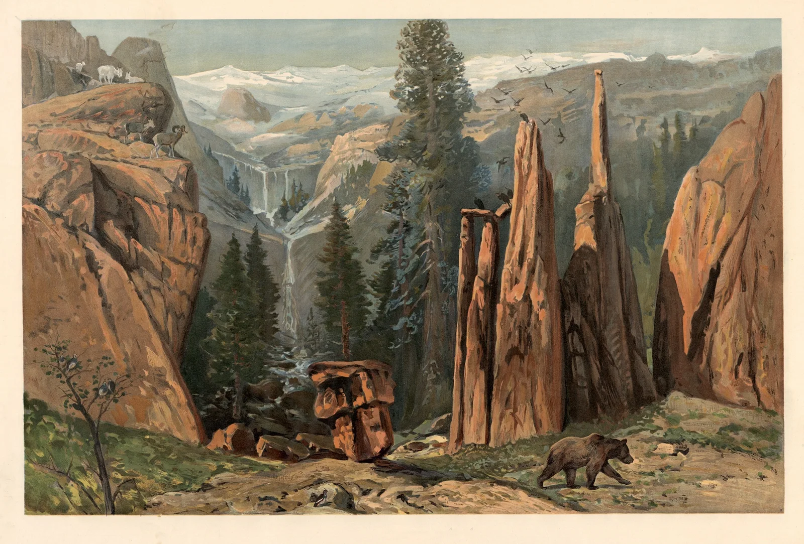 North American mountain landscape av August Specht