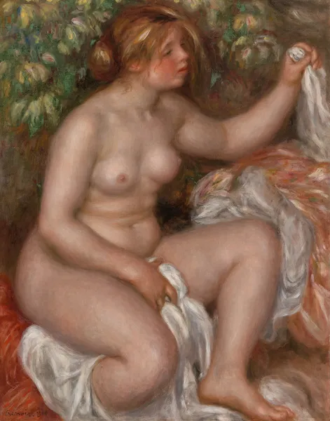 After the Bath (La Sortie du bain) av Pierre-Auguste Renoir
