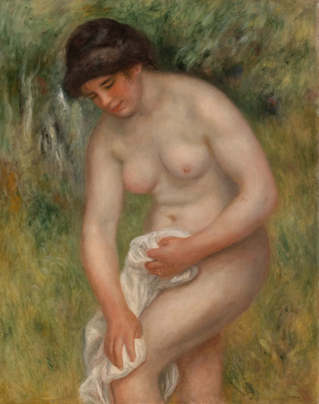 Bather Drying Herself (Baigneuse s’essuyant) av Pierre-Auguste Renoir