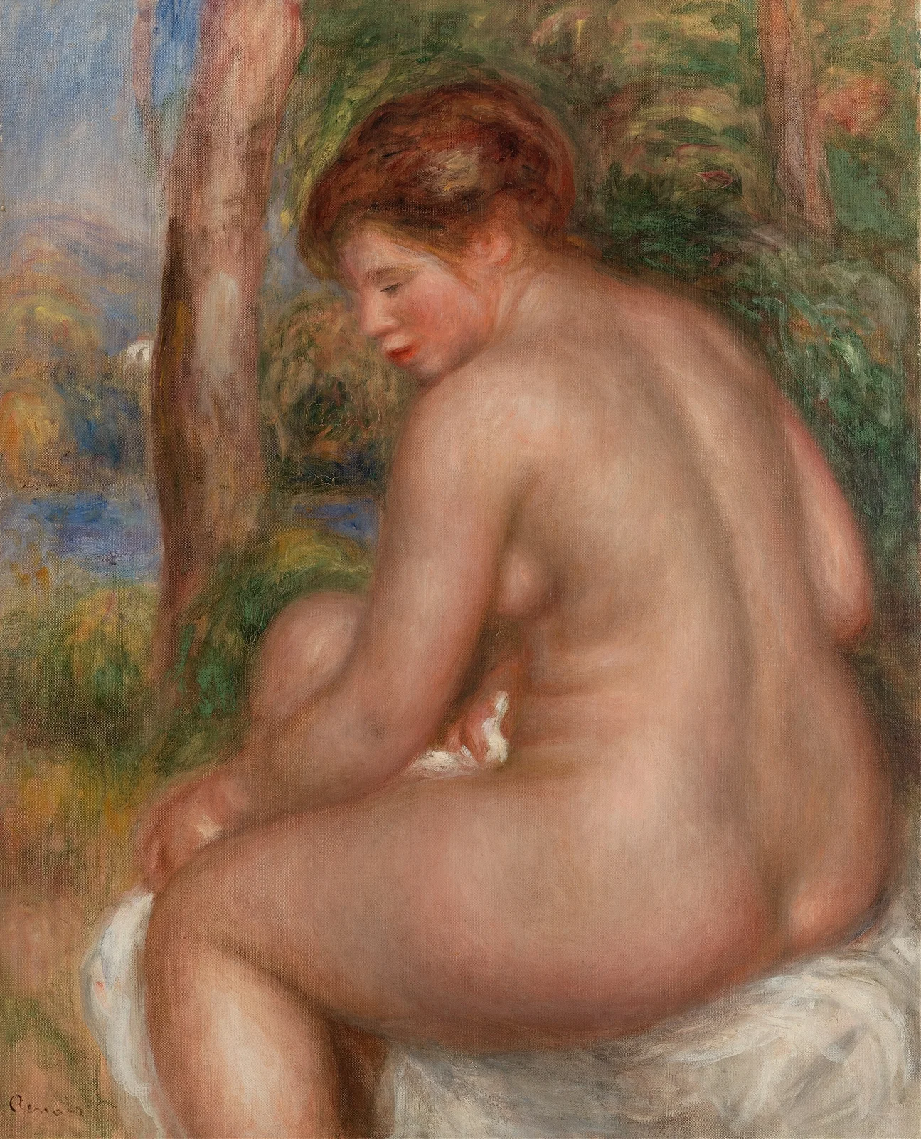 Bather in Three-Quarter View (Baigneuse vue de trois quarts) av Pierre-Auguste Renoir