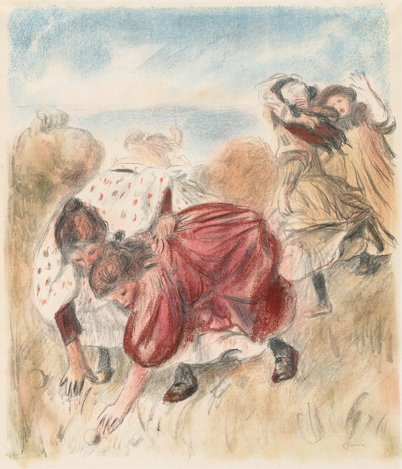 Children Playing Ball av Pierre-Auguste Renoir