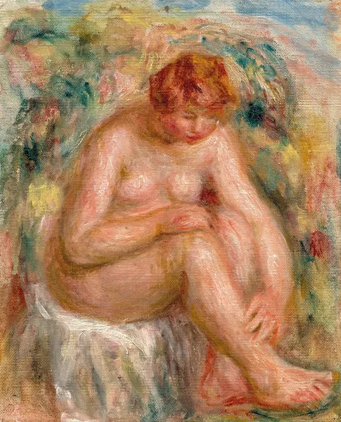 Femme nue assise vue de trois-quarts (Baigneuse) av Pierre-Auguste Renoir