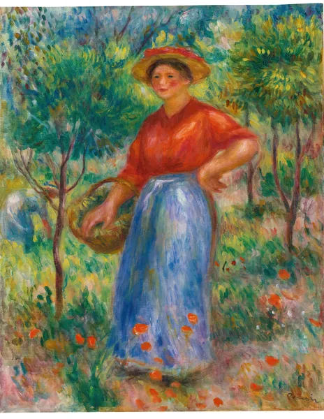 Jeune Fille Au Panier (Gabrielle Au Jardin) av Pierre-Auguste Renoir