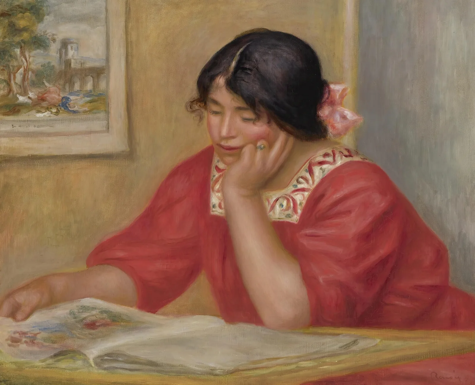 Léontine Lisant av Pierre-Auguste Renoir
