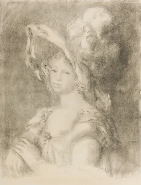 Mademoiselle Dieterle ou La Dame au grand chapeau av Pierre-Auguste Renoir