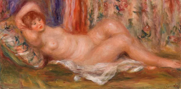 Nude Woman Reclining (Femme nue couchée sur le dos) av Pierre-Auguste Renoir