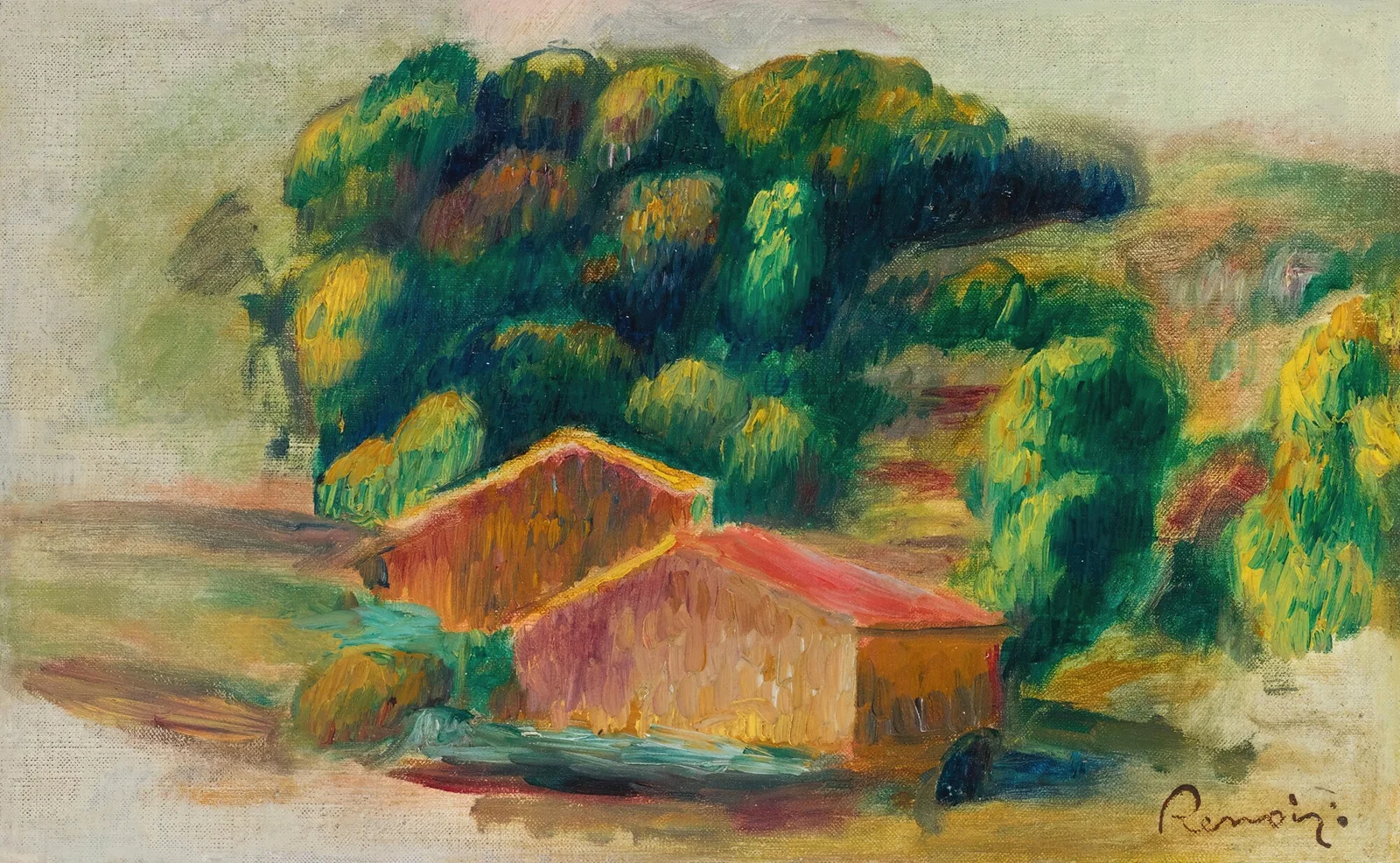 Paysage, Maisons av Pierre-Auguste Renoir