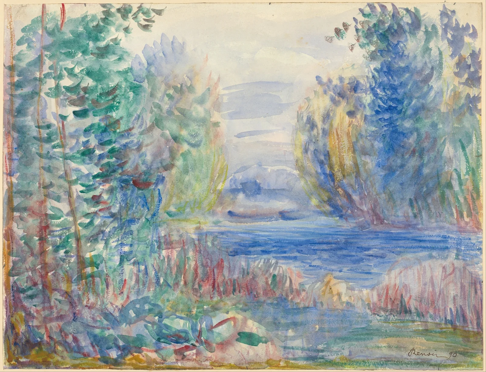 River Landscape av Pierre-Auguste Renoir