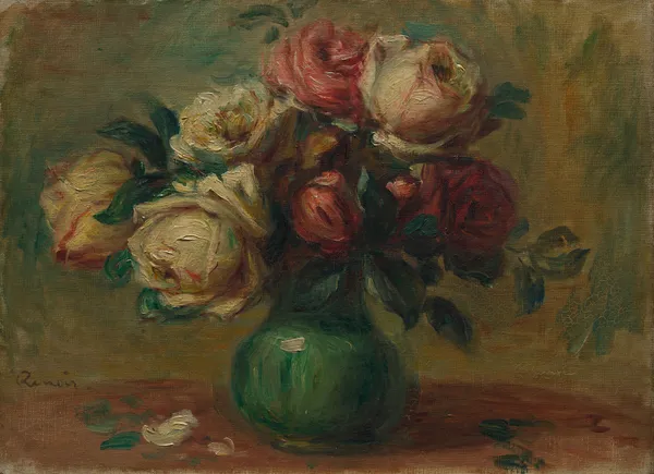 Roses in a Vase av Pierre-Auguste Renoir