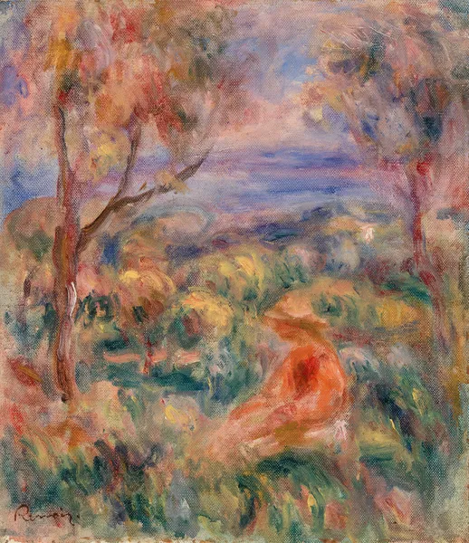 Seated Woman with Sea in the Distance (Femme assise au bord de la mer) av Pierre-Auguste Renoir