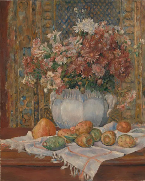 Still Life with Flowers and Prickly Pears av Pierre-Auguste Renoir