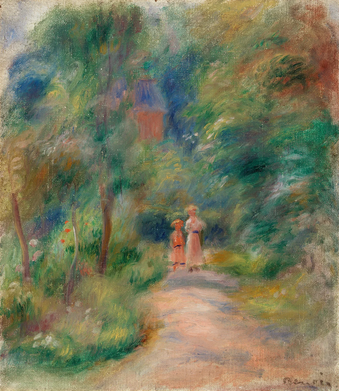 Two Figures on a Path (Deux figures dans un sentier) av Pierre-Auguste Renoir