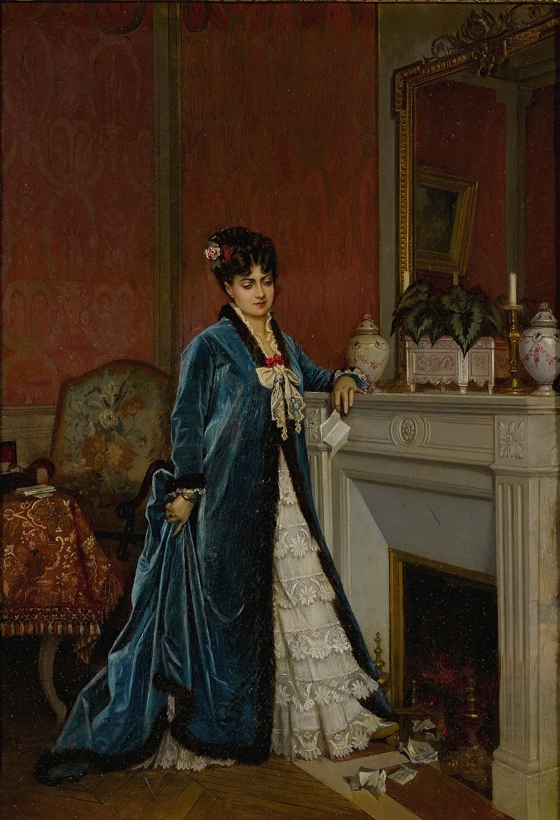 News From Afar av Auguste Toulmouche