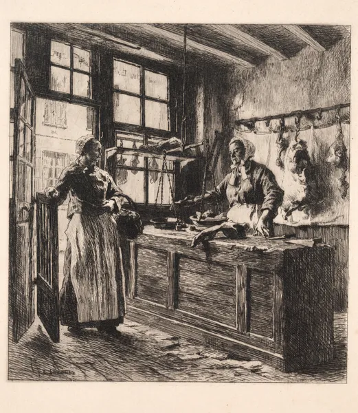 Interior of a Butcher Shop, 1881 – nr 2 av Léon Augustin Lhermitte