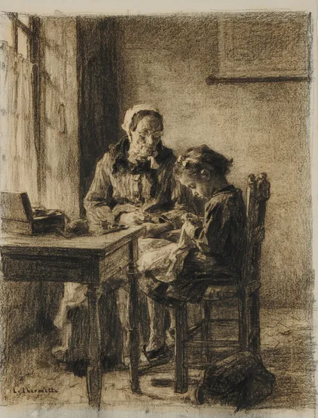 Les couturières, 1887 av Léon Augustin Lhermitte