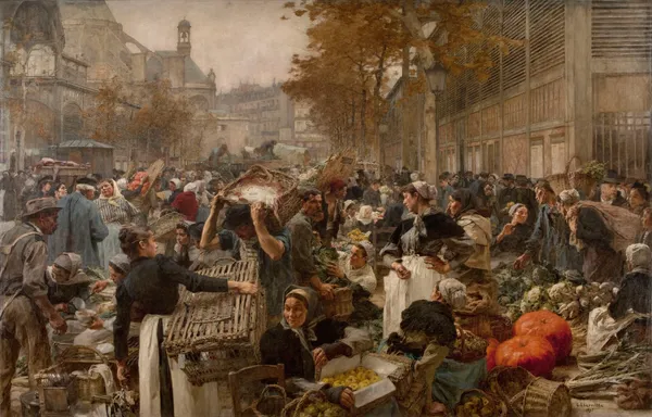 Les Halles av Léon Augustin Lhermitte