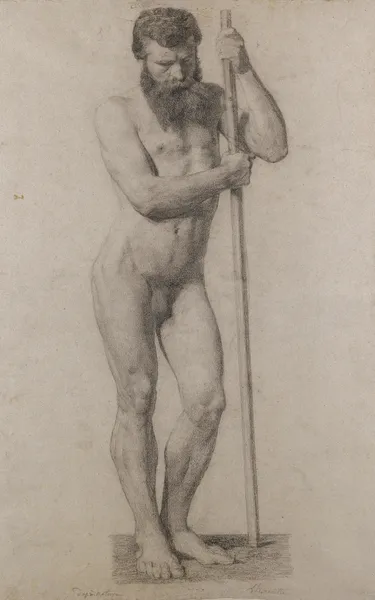 Standing Male Nude av Léon Augustin Lhermitte