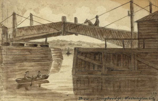 Draw at Longbridge, Washington City av Augustus Köllner