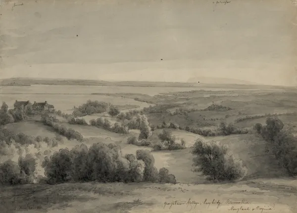 Georgetown College, Long Bridge, Potomac River, Maryland & Virginia–June 21, 1861 av Augustus Köllner