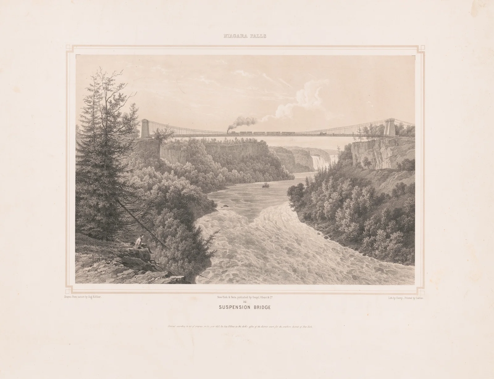 Niagara Falls. Suspension bridge av Augustus Köllner