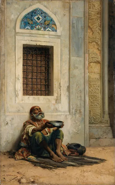 Mendicant At The Mosque Door av Stanisław Chlebowski