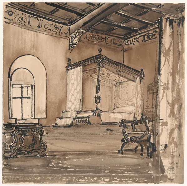Romanesque bedroom av Stanisław Noakowski