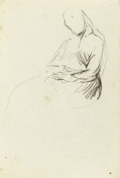 Etude de femme assise de face av Jean-Baptiste Carpeaux