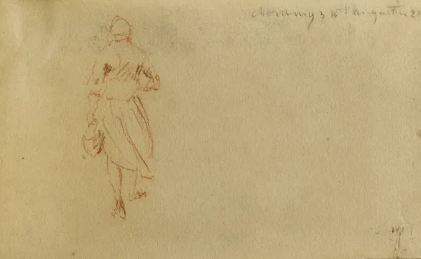 Etude d’une femme de dos marchant av Jean-Baptiste Carpeaux