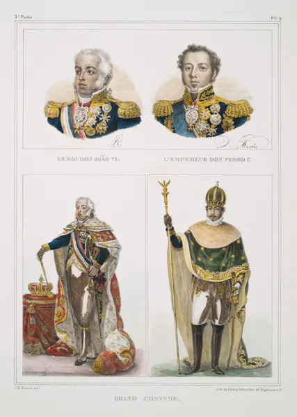 Le roi Don João VI; L’Empereur Don Pedro I-er; Grand costume av Jean Baptiste Debret