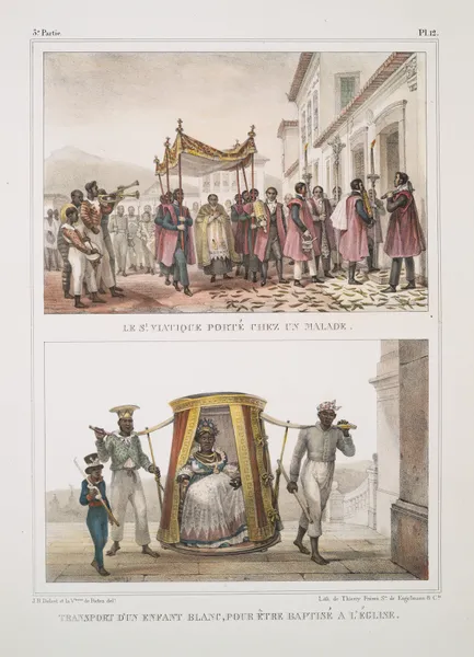 Le saint viatique porté chez un malade; Transport d’un enfant blanc, pour être baptisé à l’église av Jean Baptiste Debret