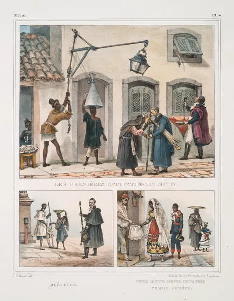 Les premières occupations du matin; Quêteurs; Voeu d’une messe demandée comme aumône av Jean Baptiste Debret