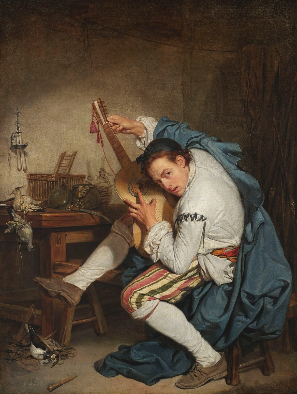 Guitar player av Jean-Baptiste Greuze