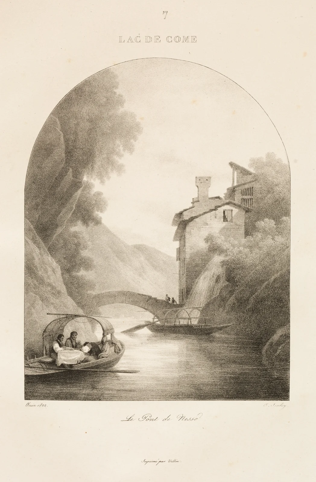 Lac de Come av Jean-Baptiste Isabey