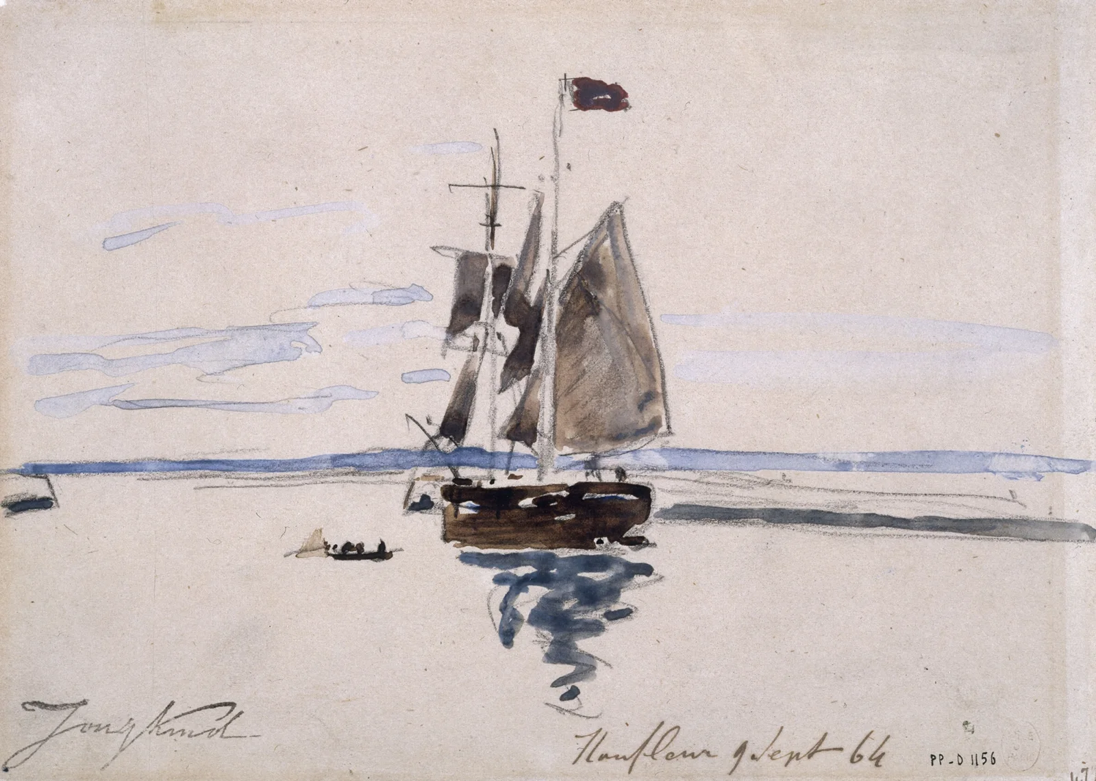 La Mer à Honfleur av Johan Barthold Jongkind
