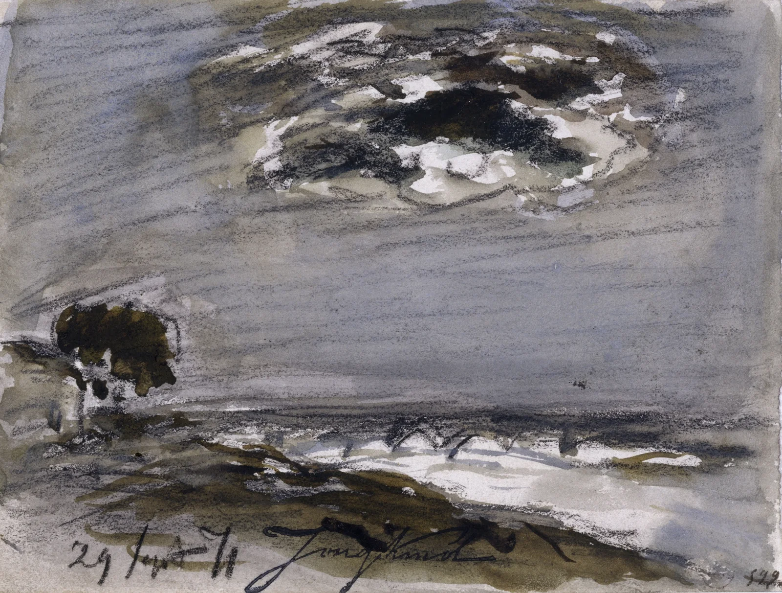 Marine par gros temps av Johan Barthold Jongkind