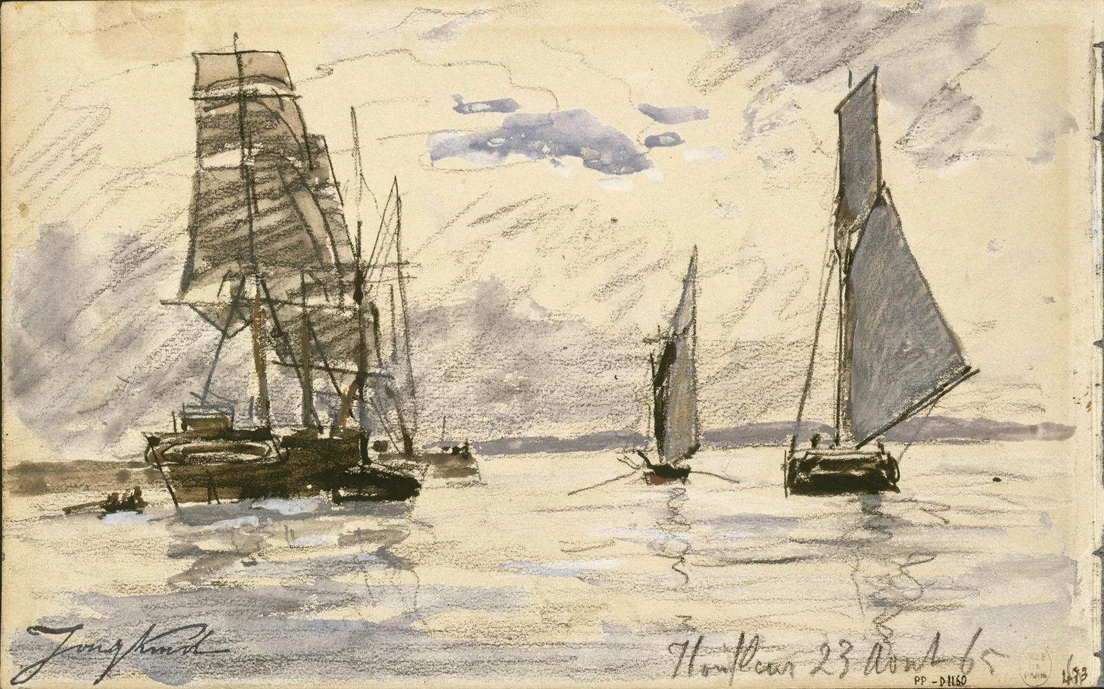 Port de Honfleur av Johan Barthold Jongkind