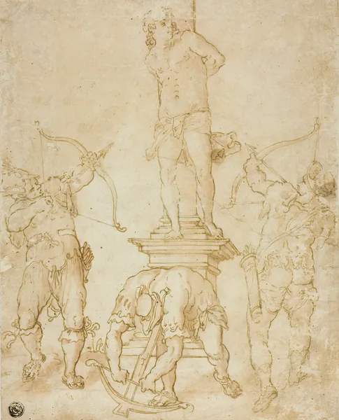 Martyrdom of Saint Sebastian av Bartholomaeus Spranger