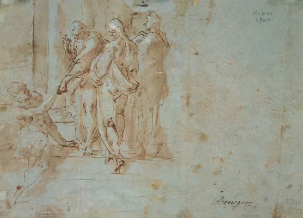 Peter and John Heal a Cripple at the Gate of the Temple av Bartholomaeus Spranger