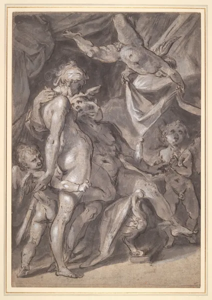 Venus and Mercury av Bartholomaeus Spranger