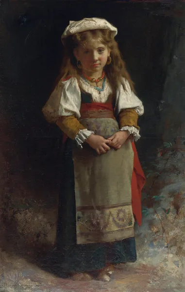 Portrait Of A Young Girl av Léon-Jean-Basile Perrault